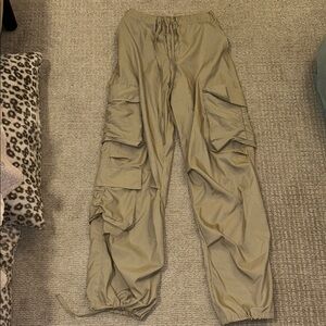 Muv Activewear Beige Parachute Pants